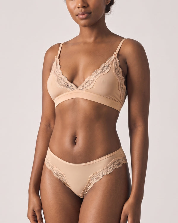 Lace Trim Lightweight Triangle Underwear Set