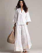 Bohemian Linen Tunic & Palazzo Pants Set