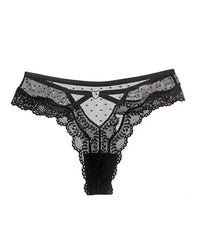 Sheer Heart Mesh Lace Thong