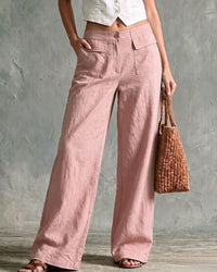 Relaxed Solid Wide-Leg Pants