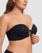 Front-Closure Strapless Push-Up Bra