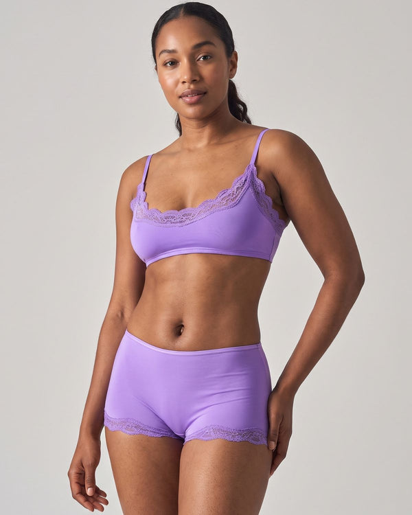 Lace Trim Wirefree Lightweight Underwear Set