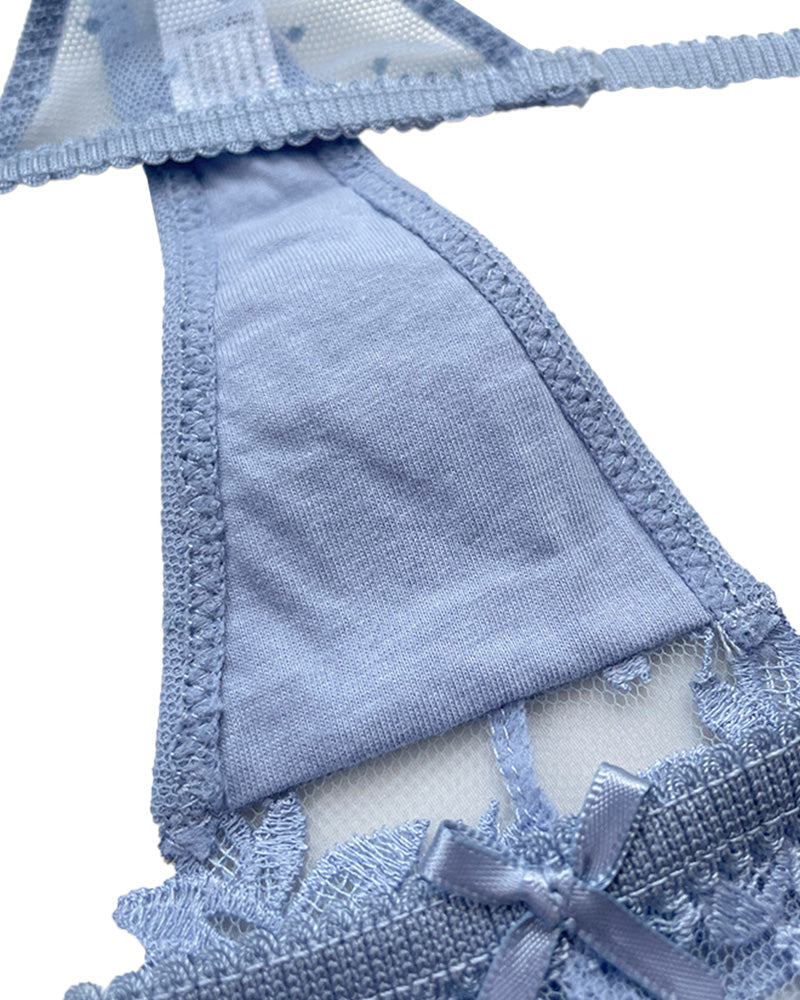 Perizoma in pizzo trasparente ricamato alla francese