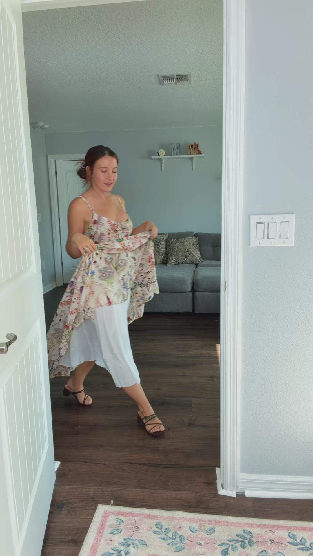 Botanical Breeze V-Neck Floral Slip Dress