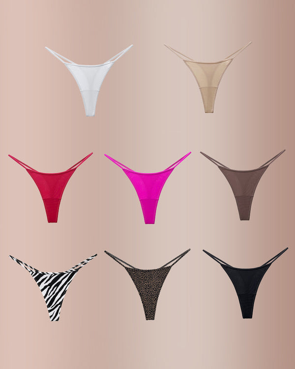 Animal Print Thin Strap Brief