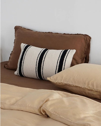 Mid-Century Black Stripe Pillow for Living Room, Bedroom, and Office