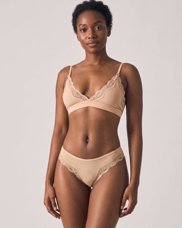 Lace Trim Lightweight Triangle Underwear Set