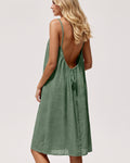 Solid Color Backless Cami Short Dress