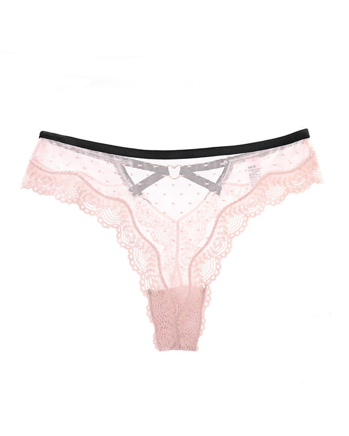 Sheer Heart Mesh Lace Thong