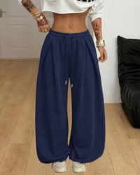 High-Waist Drawstring Jogger Pants