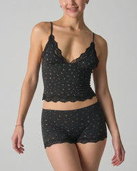 Lace Trim Cami And Short Set