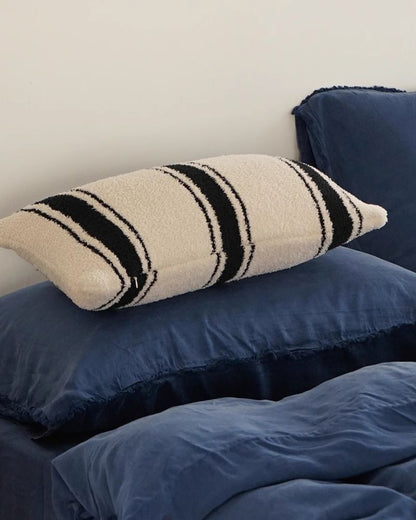 Mid-Century Black Stripe Pillow for Living Room, Bedroom, and Office