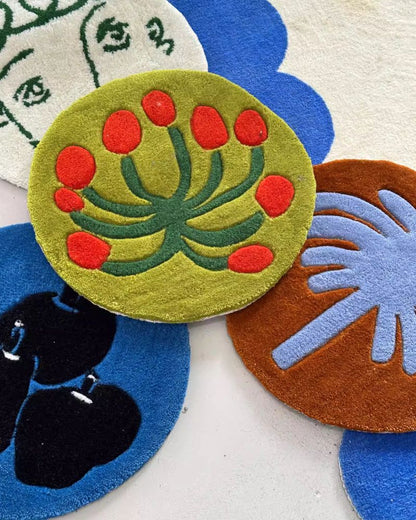 Handmade Cut-Out Tapestry Rug - Decorative Table Mat & Cushion for Living Room