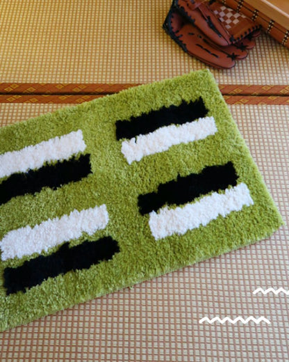 Minimalist Green Fresh Style Rug for Living Room, Bedroom, and Home Decor