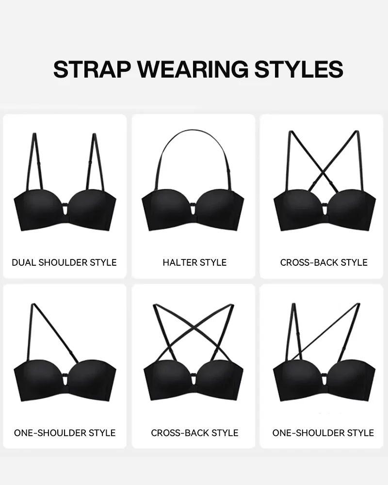 Reggiseno Push-Up Senza Spalline con Chiusura Anteriore