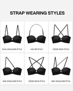 Front-Closure Strapless Push-Up Bra