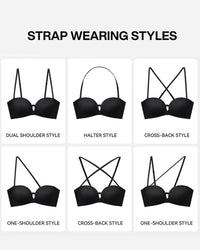 Reggiseno Push-Up Senza Spalline con Chiusura Anteriore