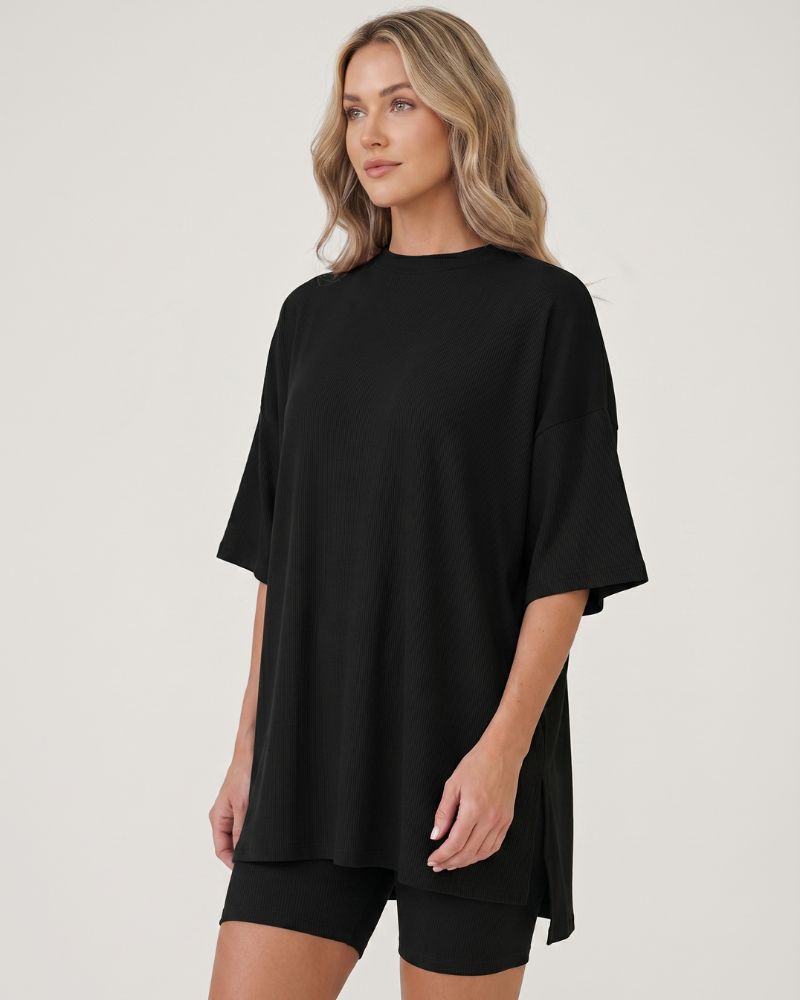 Casual Oversized 2-Piece Split Hem Lounge Set