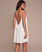 Solid Color Backless Cami Mini Dress
