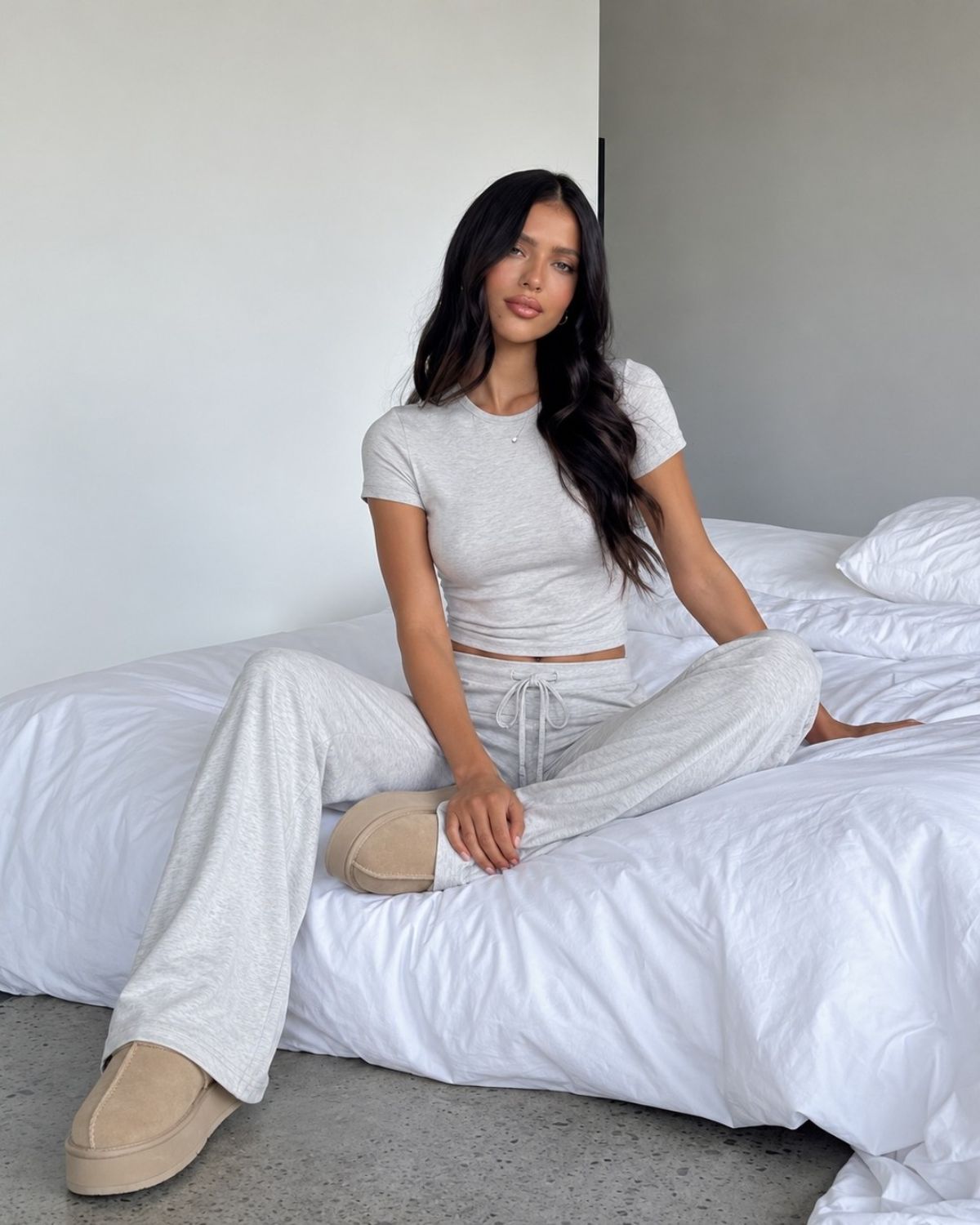 Short Sleeve Drawstring Lounge Set