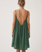 Solid Color Backless Cami Short Dress