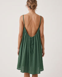 Solid Color Backless Cami Short Dress