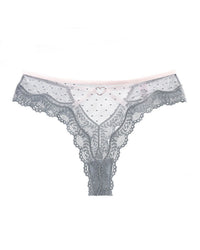 Sheer Heart Mesh Lace Thong