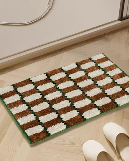 Geometric Square Quick-Dry Anti-Slip Mat for Bathroom & Bedroom Entrance
