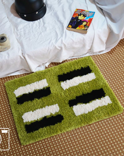 Minimalist Green Fresh Style Rug for Living Room, Bedroom, and Home Decor
