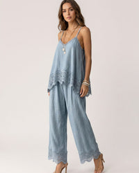 Lace-Trim Cami & Wide-Leg Pants Set