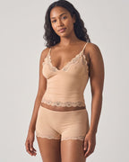 Lace Trim Cami And Short Set