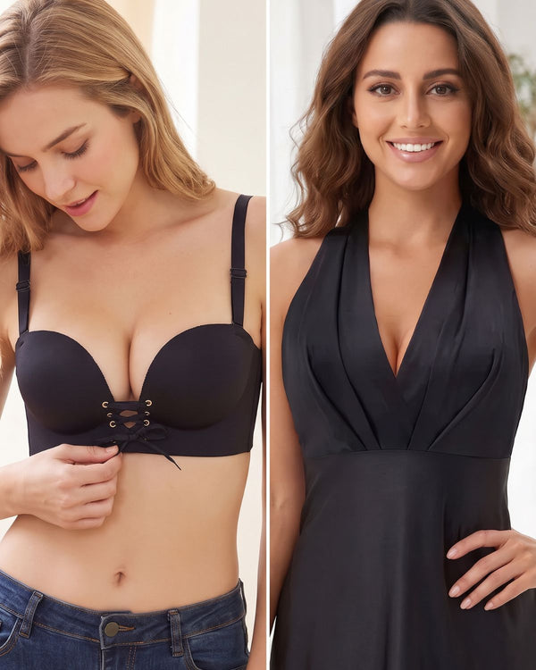 Honeycomb-Cup Wireless Push-Up Bra