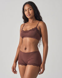 Lace Trim Wirefree Lightweight Underwear Set