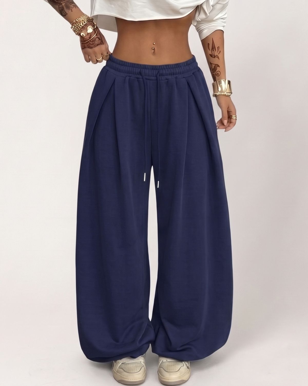 High-Waist Drawstring Jogger Pants