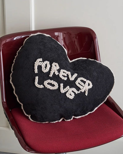 Embroidered Heart Pillow - Nordic-Inspired Decorative Cushion for Sofa & Living Room
