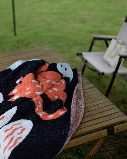Thick Cartoon Delivery Print Blanket - Fleece Throw for Living Room & Naps