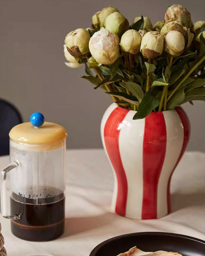 Colorful Striped Vase - Minimalist Living Room Deco