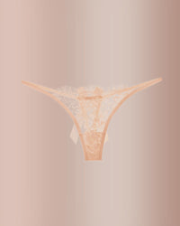 Eyelash Lace Strappy Floral Bow Thong