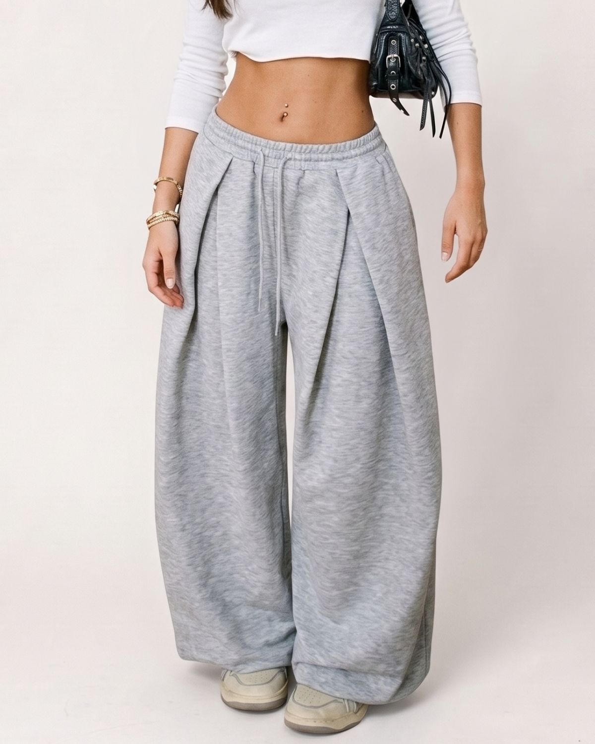 High-Waist Drawstring Jogger Pants