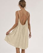 Solid Color Backless Cami Short Dress