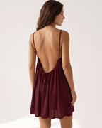 Solid Color Backless Cami Mini Dress