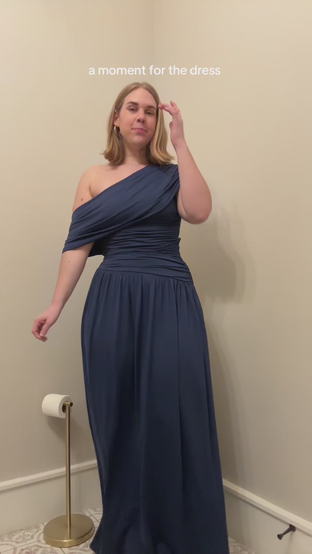 One-Shoulder Ruched Maxi Dress