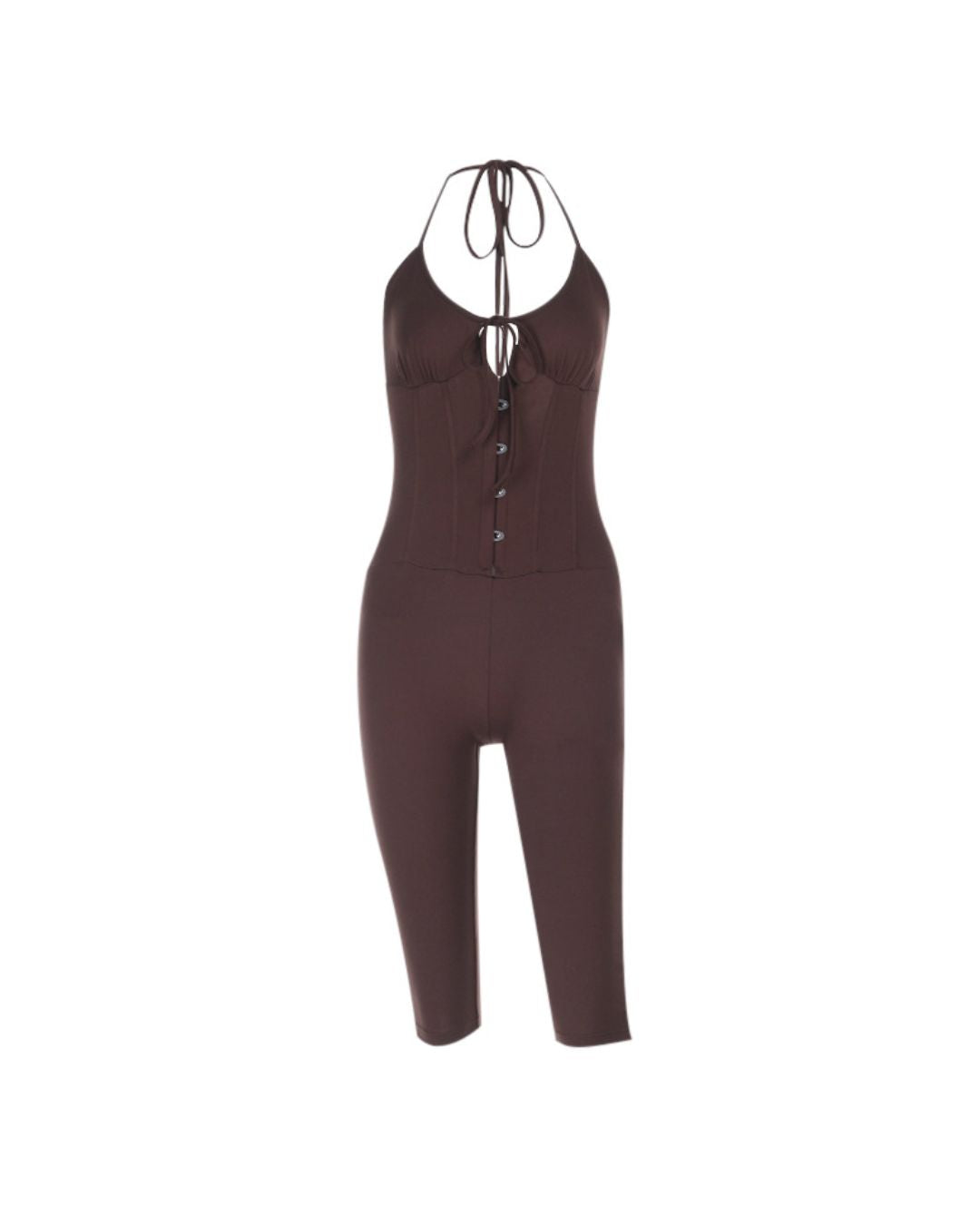 Halter Corset Capri Jumpsuit
