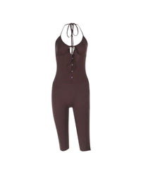 Halter Corset Capri Jumpsuit