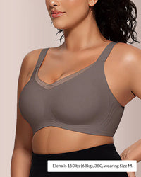 Sujetador cruzado de malla con cuello en V