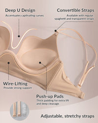 Low Cut U-Shaped Backless Bra