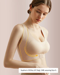 Front Closure Cross-Back Wireless Posture Bra