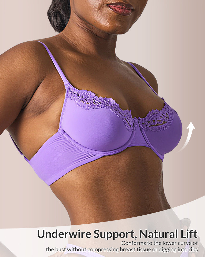 Delicate French Lace Underwire Shaping Bra