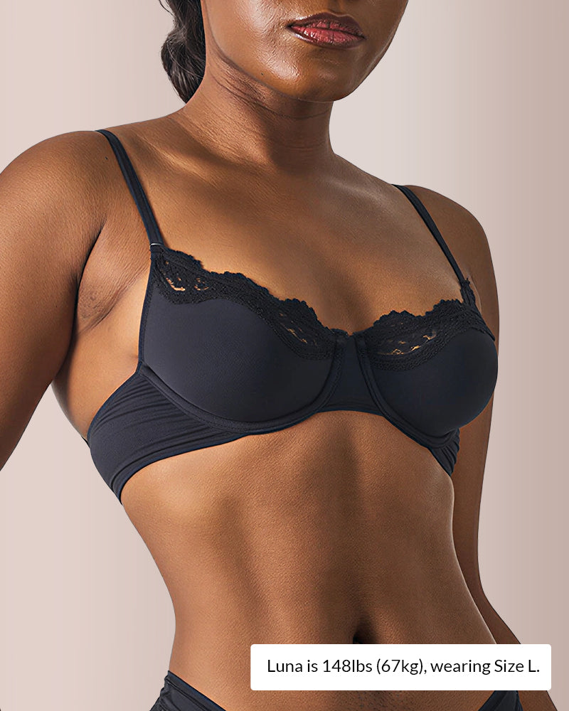 Delicate French Lace Underwire Shaping Bra