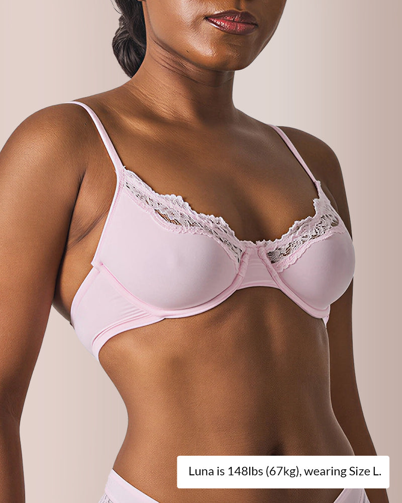 Delicate French Lace Underwire Shaping Bra